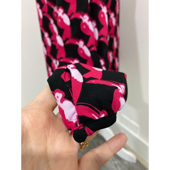 Avec les Filles Pink & Black Animal Print Blouse NWOT Size XS - Picture 7 of 8